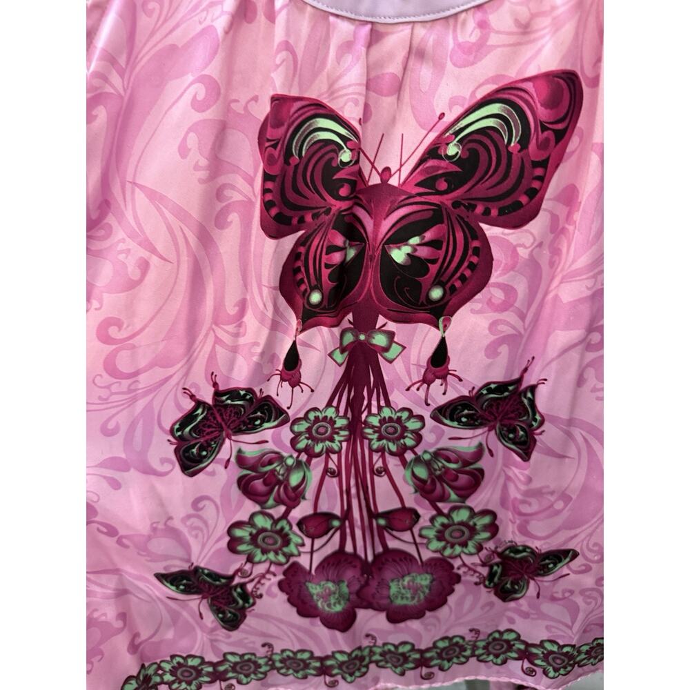Gusto pink butterfly top with scarf Medium - Picture 8 of 9